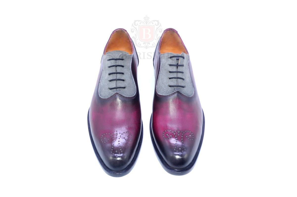 Logan II - Burgundy Saddle Oxford Shoes-0
